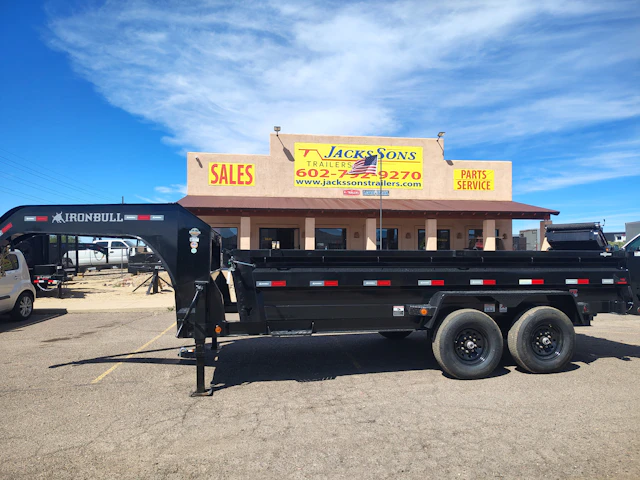 Iron Bull 16'x83" Scissor I-Beam Gooseneck Dump Trailer w/ 24" Sides (DTG)