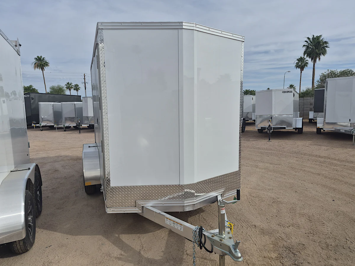 Alcom 12x6 All Aluminum XLT-P Enclosed, 7K GVWR, 72" Side Door, Ramp Door - Stock #ALC250 - Image 1 of 5 Alcom 12x6 All Aluminum XLT-P Enclosed, 7K GVWR, 72" Side Door, Ramp Door - Stock #ALC250 - Image 1 of 5