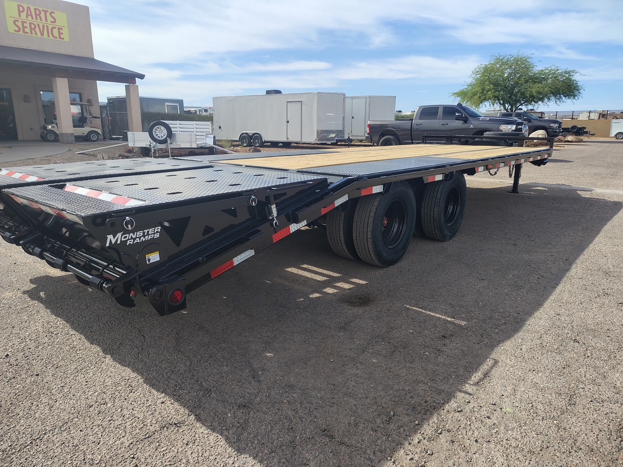 P.J. Trailers 25x102 Tandem Axle 25,900 GVWR Low-Pro Deckover with Duals, Monster Ramps, 14 Ply Tires - Stock #PPJ11180 - Image 3 of 12