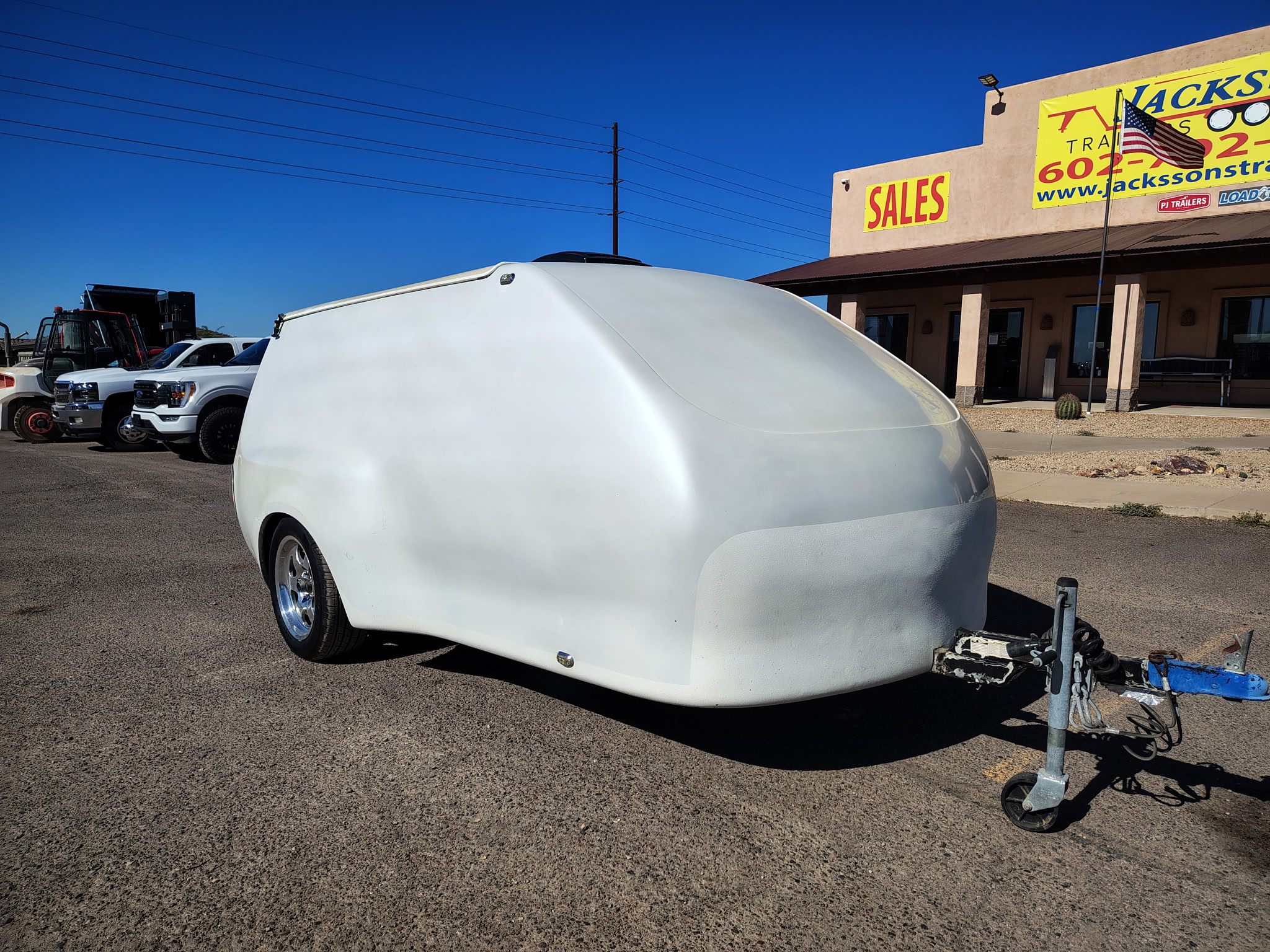 FAT SOCKS MOTORSPORTS Custom 12' Fiberglass Motorcycle Hauler - Stock #USD4001 - Image 10 of 12