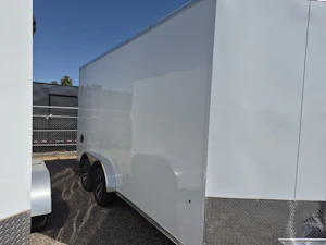 Compass 16x7.5 Jasper SE, 7K GVWR, Rubber Flooring, White Vinyl Walls/Ceiling, Ramp Door, 6" Extra Height