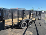 Texas Bragg 16x83 Tandem Axle, Landscape, 7K GVWR, 4' Expanded Metal Sides Stock #TXB036 - Thumbnail 2