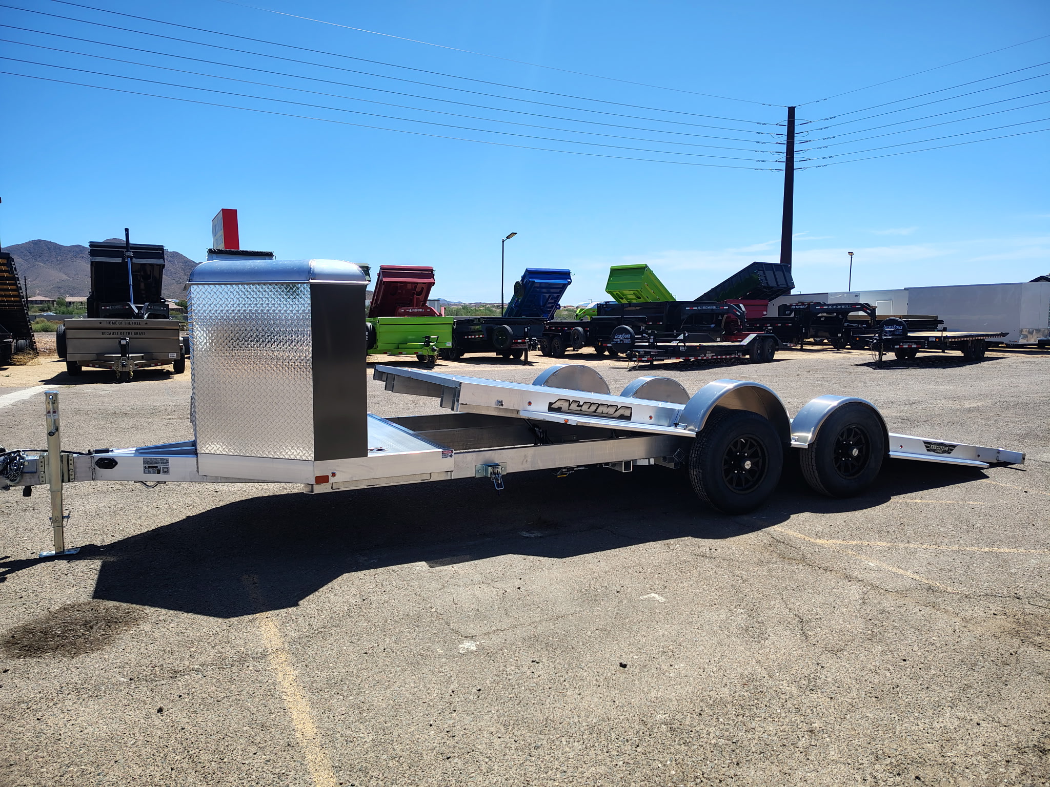Aluma 18x82 All Aluminum, 10K GVWR, Heavy Tandem Axle, XL Tilt w/ Cargo Box (8218H-XL-TILT-TA-EL-RTD-CB) - Stock #ALU376 - Image 3 of 11