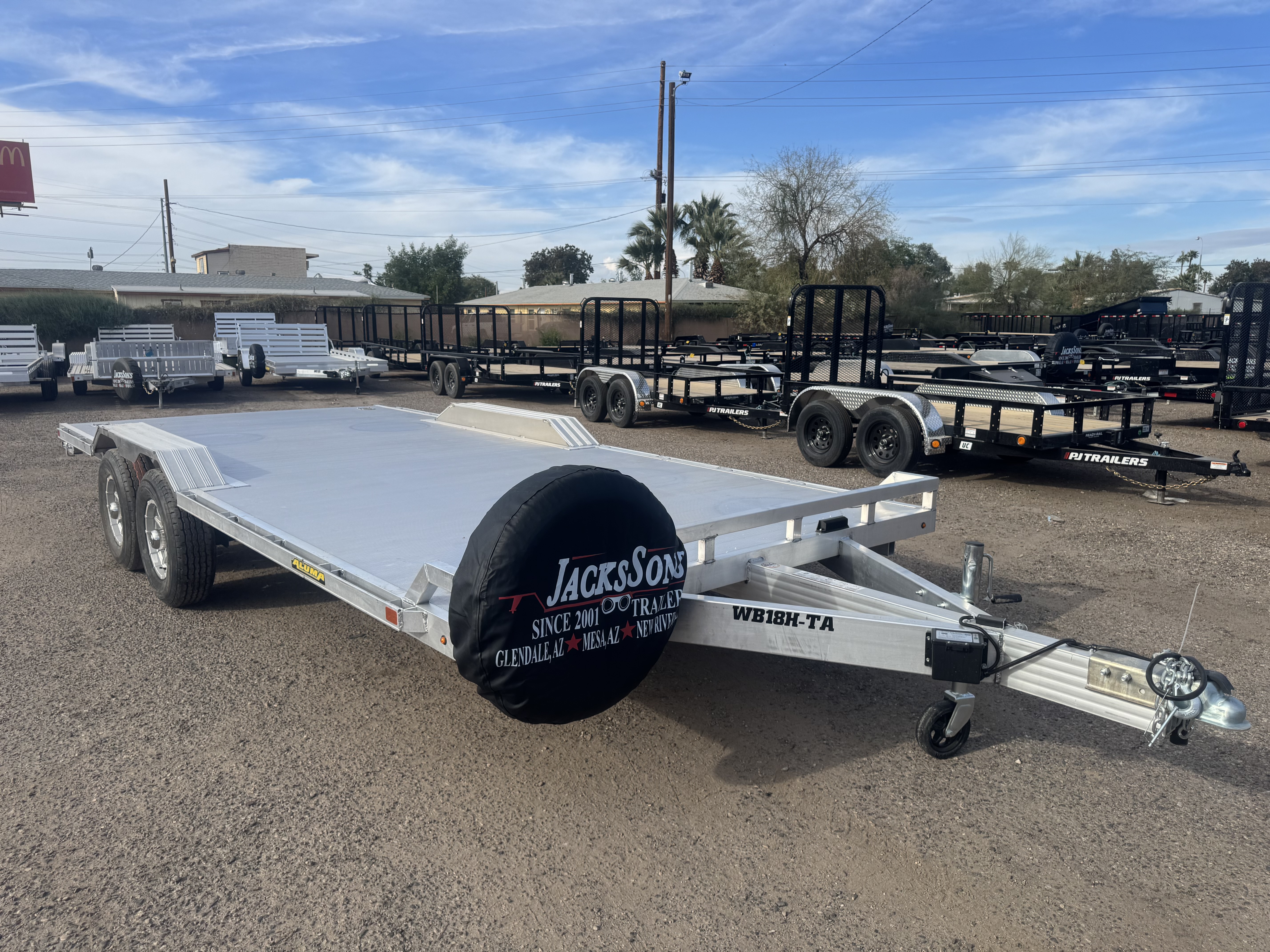 Aluma 18x102 All Aluminum Wide Body, 10K GVWR, Heavy Tandem Axle, Electric Brake, Drive-Over-Fenders, Ramps, RTD (WB18H-TA-EL-DOF-R-RR-RTD) - Stock #ALU363 - Image 15 of 16