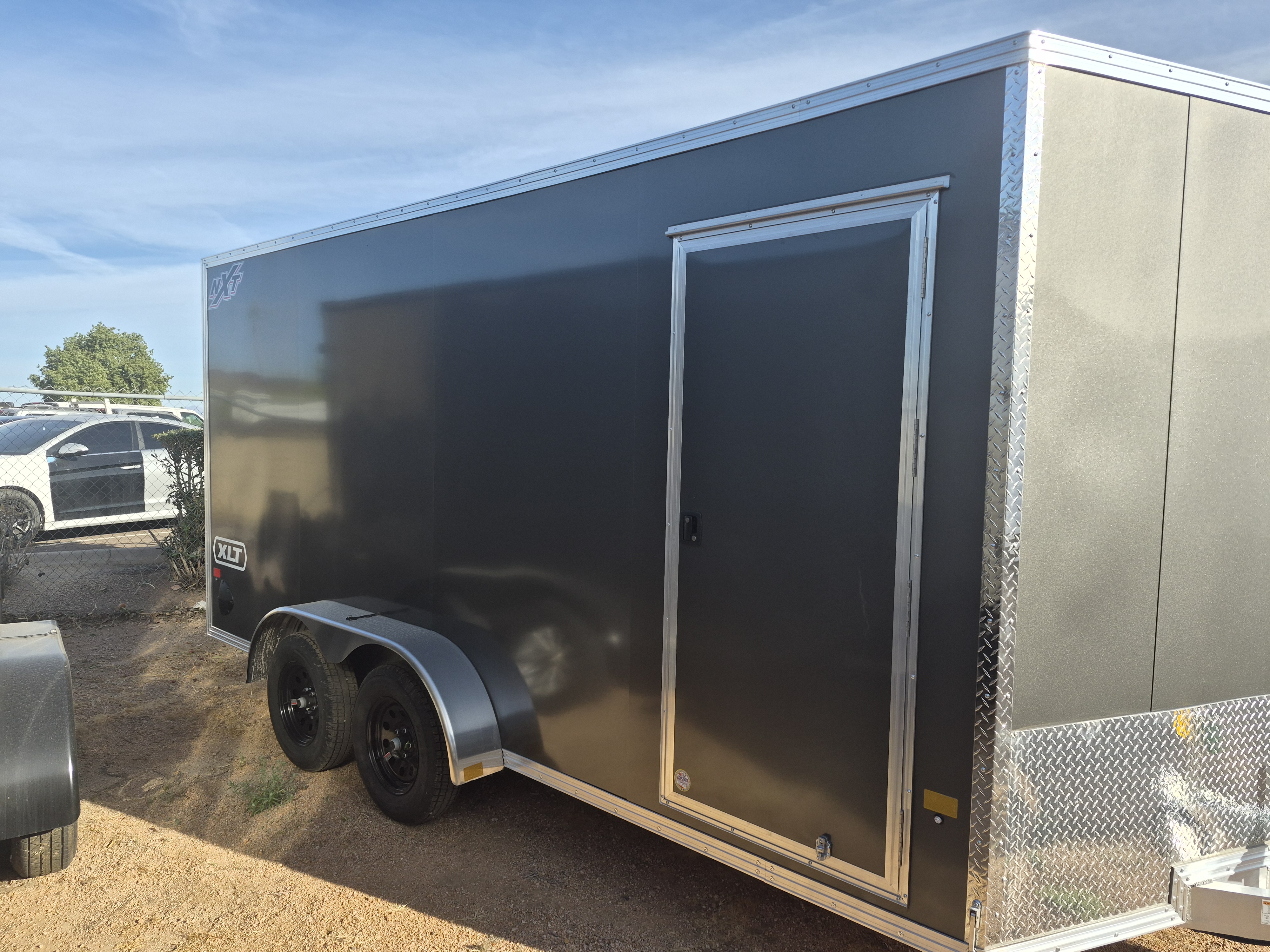 Alcom 16x7 All Aluminum XLTP2 Enclosed, 7K GVWR, Side Door, Ramp Door - Stock #ALC204 - Image 1 of 4