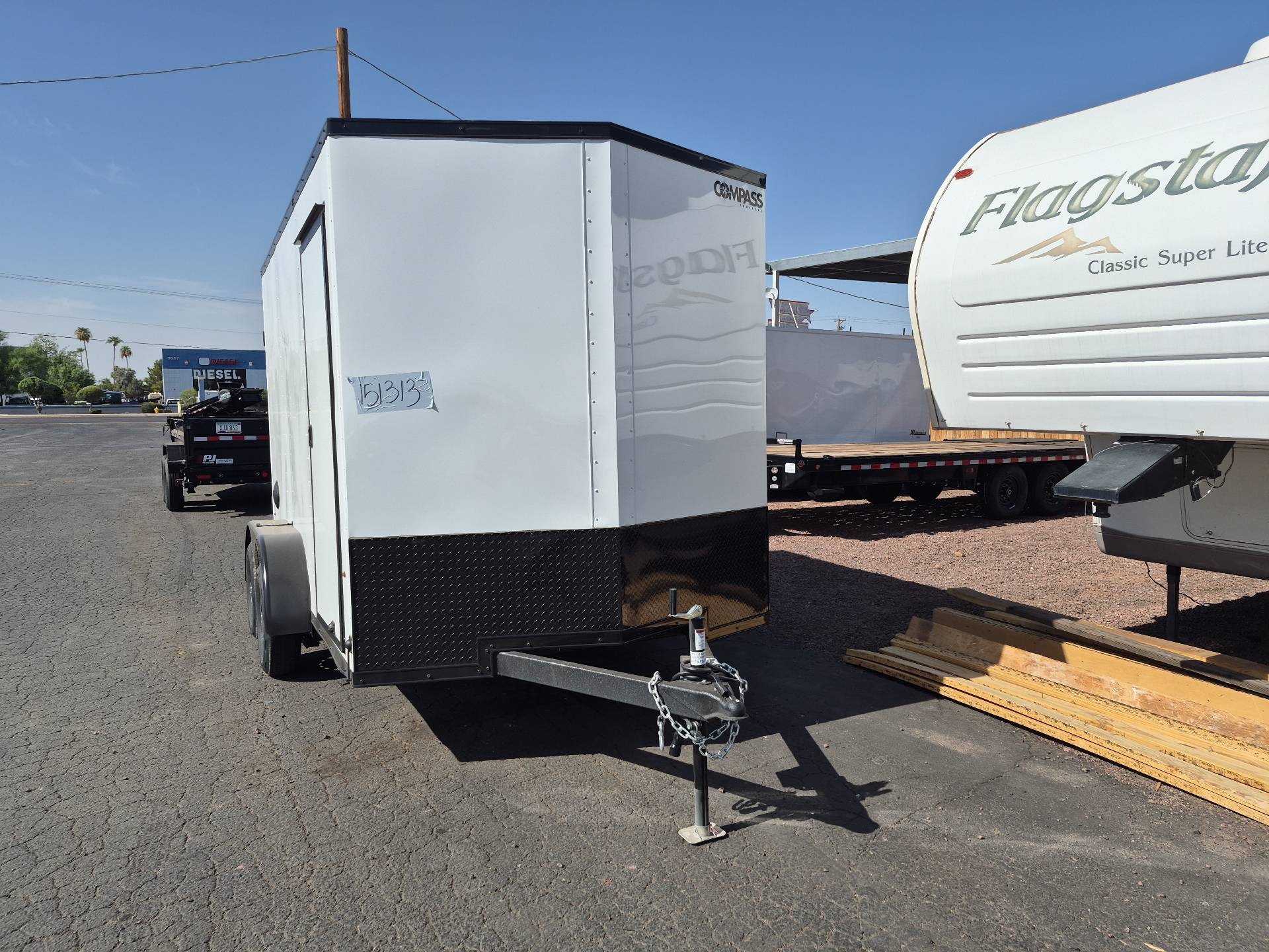 Compass 7'x12' Enclosed Cargo Trailer w/ Rear Ramp Door
