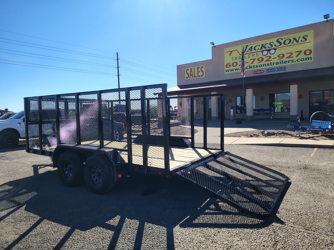 P.J. Trailers 14x77 Tandem Axle, 7K GVWR, Channel Utility, 4' Sides, Landscape Toolbox - Stock #PPJ11198 - Image 4 of 4