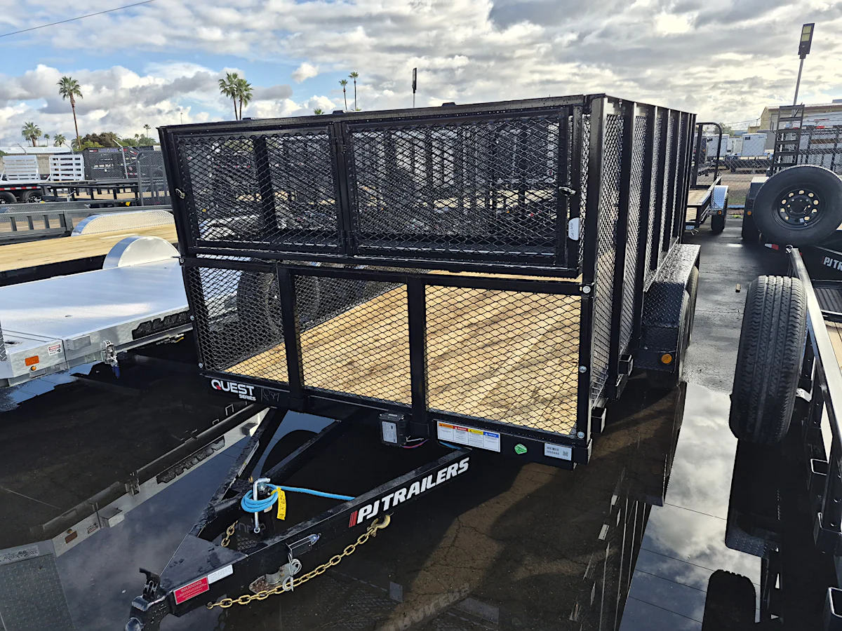 P.J. Trailers 14x83 Tandem Axle, 7K GVWR, 4' Exp Sides, Channel Utility - Stock #PPJ11049 - Image 1 of 4 P.J. Trailers 14x83 Tandem Axle, 7K GVWR, 4' Exp Sides, Channel Utility - Stock #PPJ11049 - Image 1 of 4