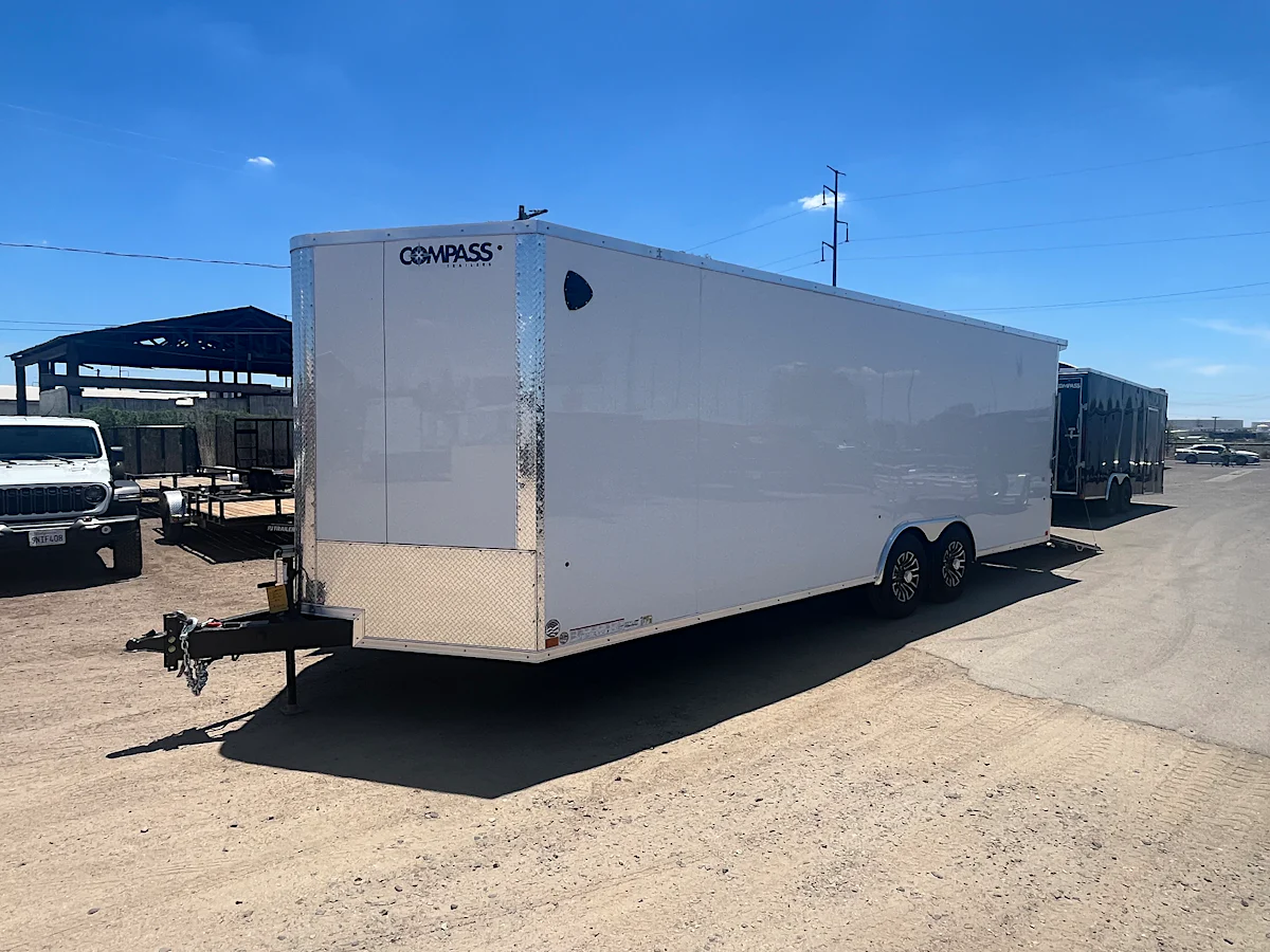Compass Compass 24'x102" Car Trailer w/ Ramp Door - Stock #CMP2927 - Image 1 of 13 Compass Compass 24'x102" Car Trailer w/ Ramp Door - Stock #CMP2927 - Image 1 of 13