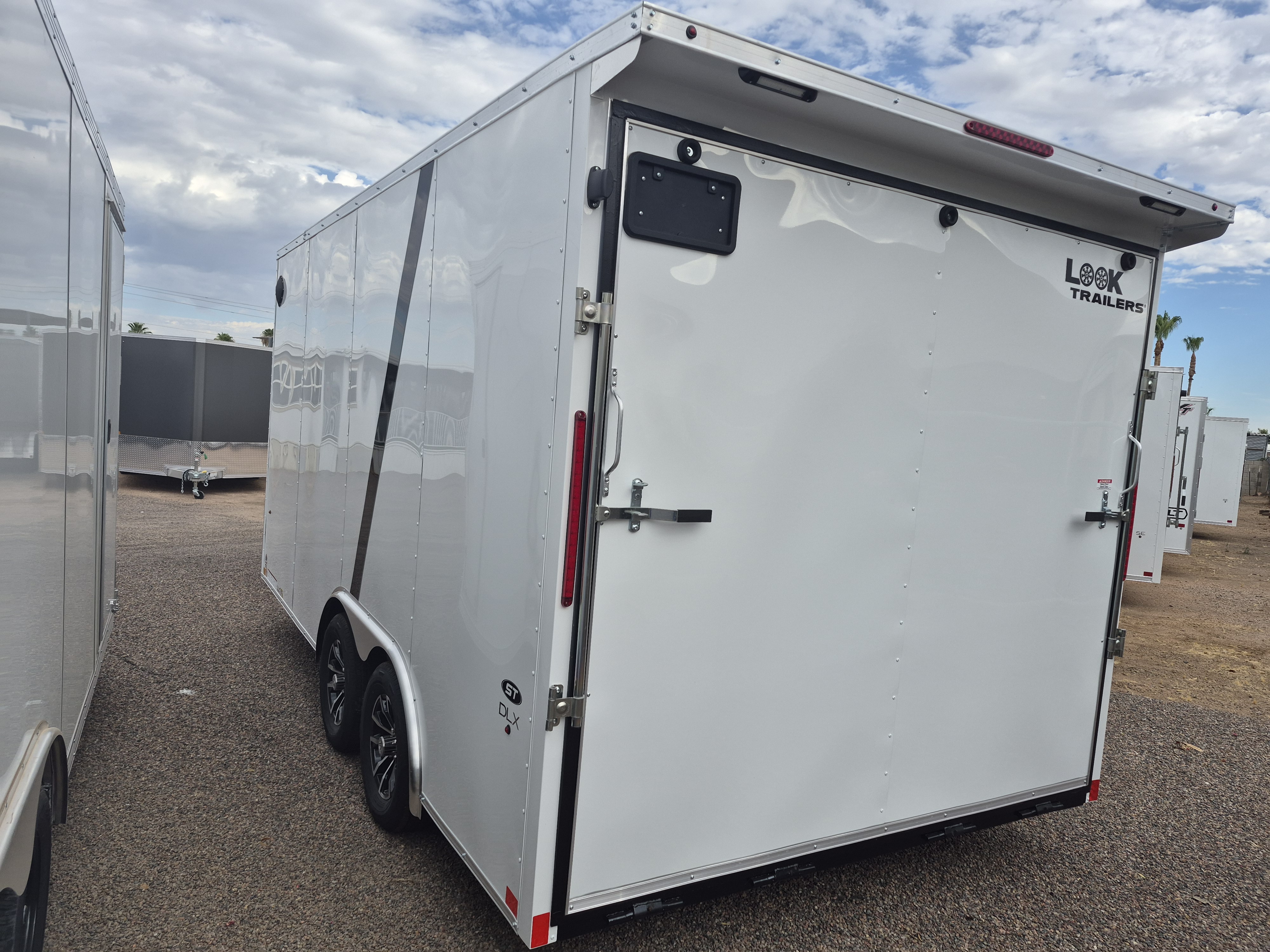 Compass 16x8.5 ST DLX Flat Top V-Nose Car Hauler 7K GVWR,  Wall Posts - 24" OC to 16", Ramp Door - Stock #CMP2870 - Image 3 of 4