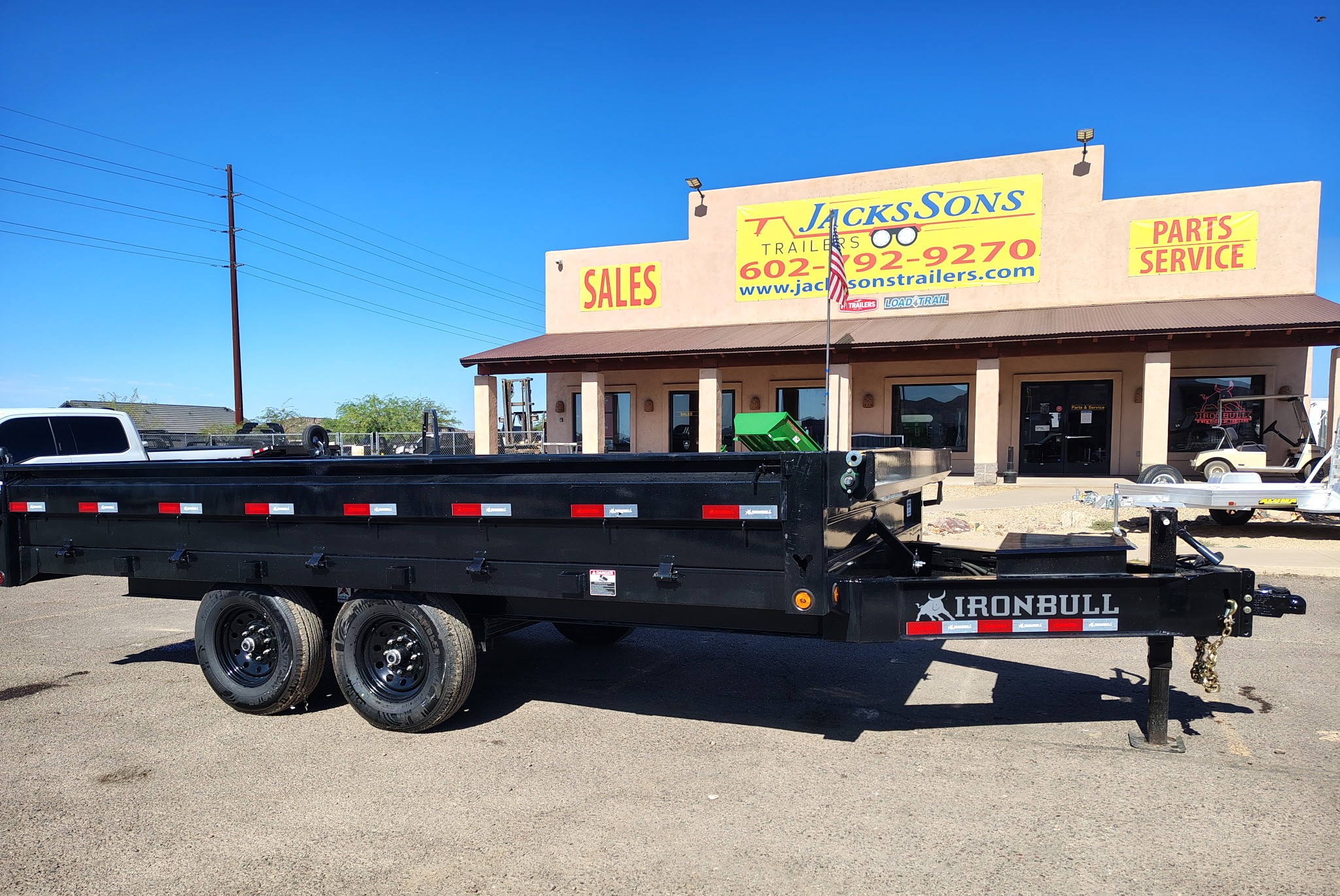 Iron Bull 16'x96" Scissor Deckover Dump Trailer w/ 18" Fold-Down Sides (DDP)