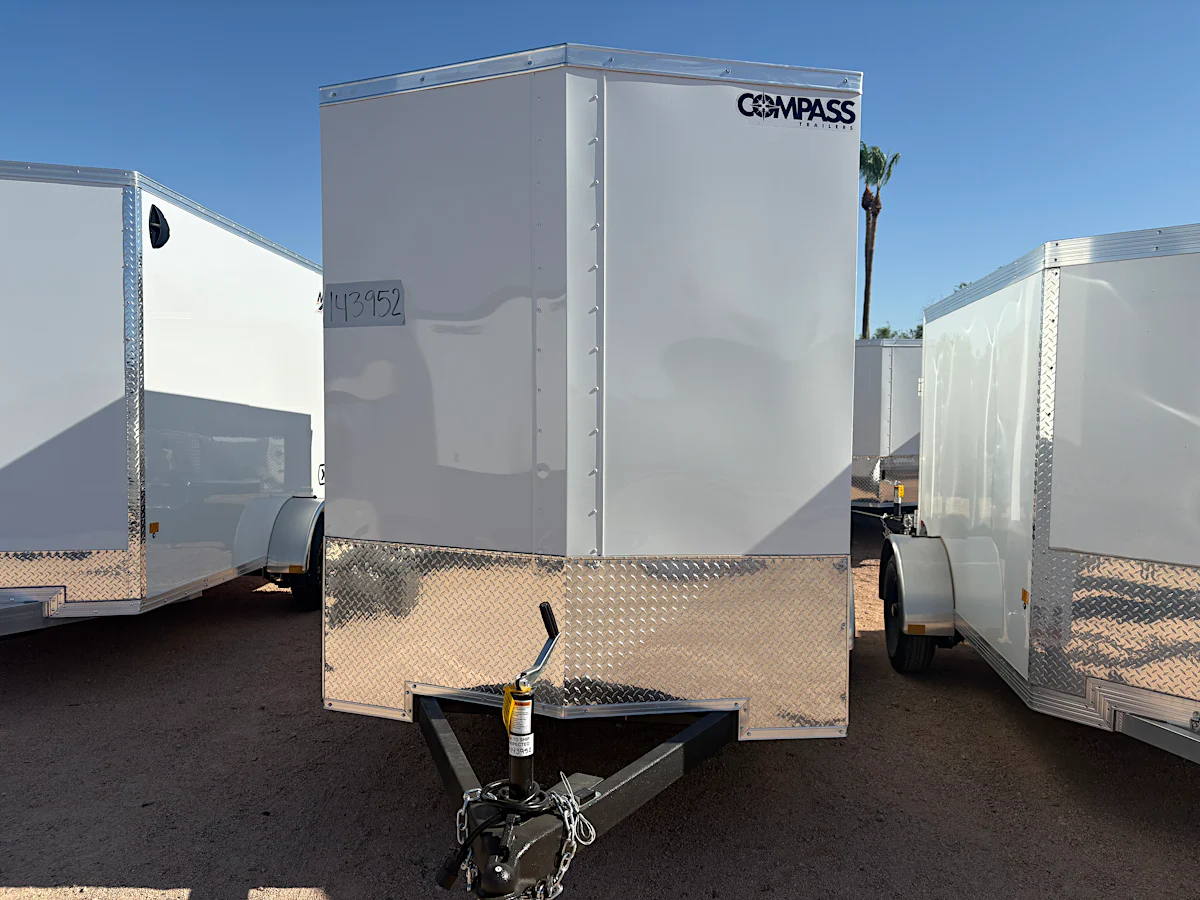 Compass 12x6 Indigo DLX, Flat Top V-Nose, 7K GVWR, Ramp Door - Stock #CMP2882 - Image 1 of 5 Compass 12x6 Indigo DLX, Flat Top V-Nose, 7K GVWR, Ramp Door - Stock #CMP2882 - Image 1 of 5