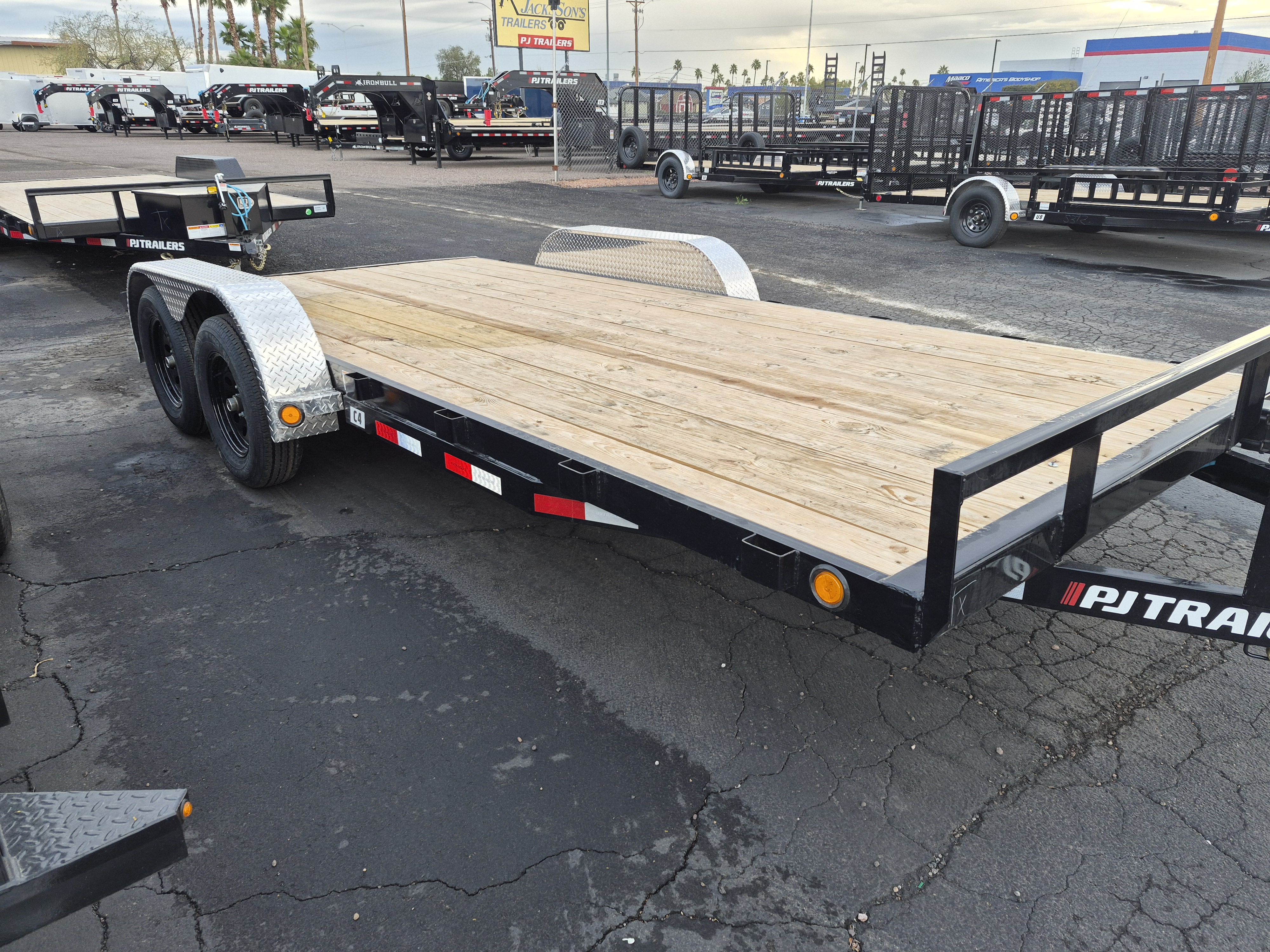 P.J. Trailers 18x83" Tandem Axle 7K GVWR, Carhauler, 7K Jack Upgrade - Stock #PPJ11046 - Image 1 of 3