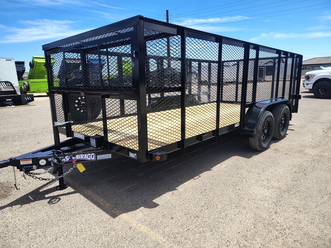 Texas Bragg 16x83 Tandem Axle, Landscape, 7K GVWR, 4' Expanded Metal Sides - Stock #TXB002 - Image 4 of 9