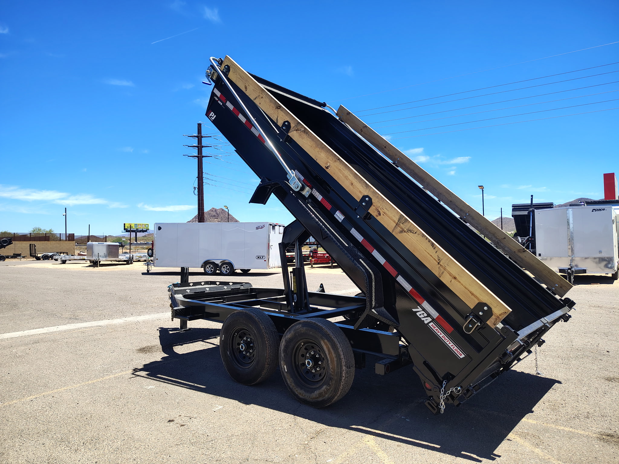 PJ Trailers 14'x83" Voyager Dump Trailer w/ 2' Sides (DV) - Stock #PJD1704 - Image 9 of 10