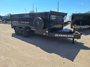 P.J. Trailers 16x83 Tandem Axle, 22K GVWR, HD Low-Pro Dump, 48" Sides