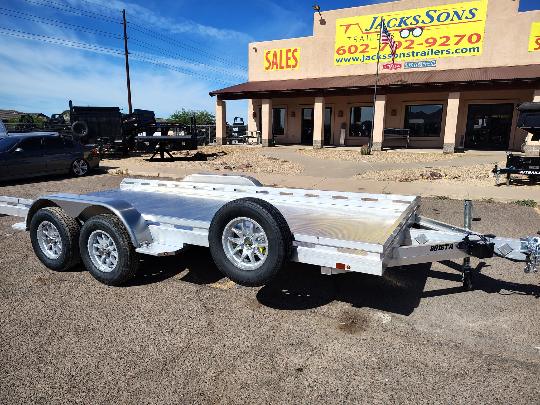 Aluma 16x80 All Aluminum, 8.5K GVWR, Tandem Axle, Ramp (8016TA-EL-R-RTD) - Stock #ALU374 - Image 1 of 7