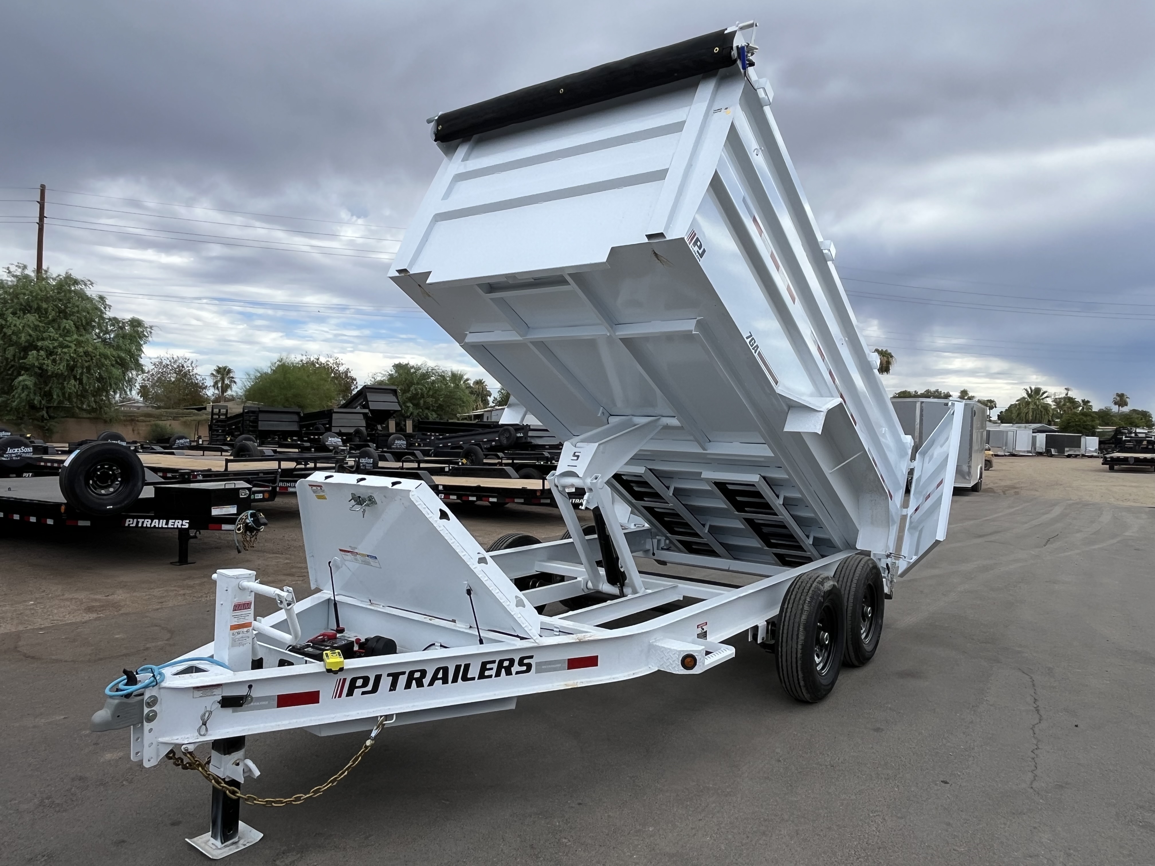 PJ Trailers 14'x83" Scissor Low-Pro High Side Dump Trailer w/ 48" Sides (DM)