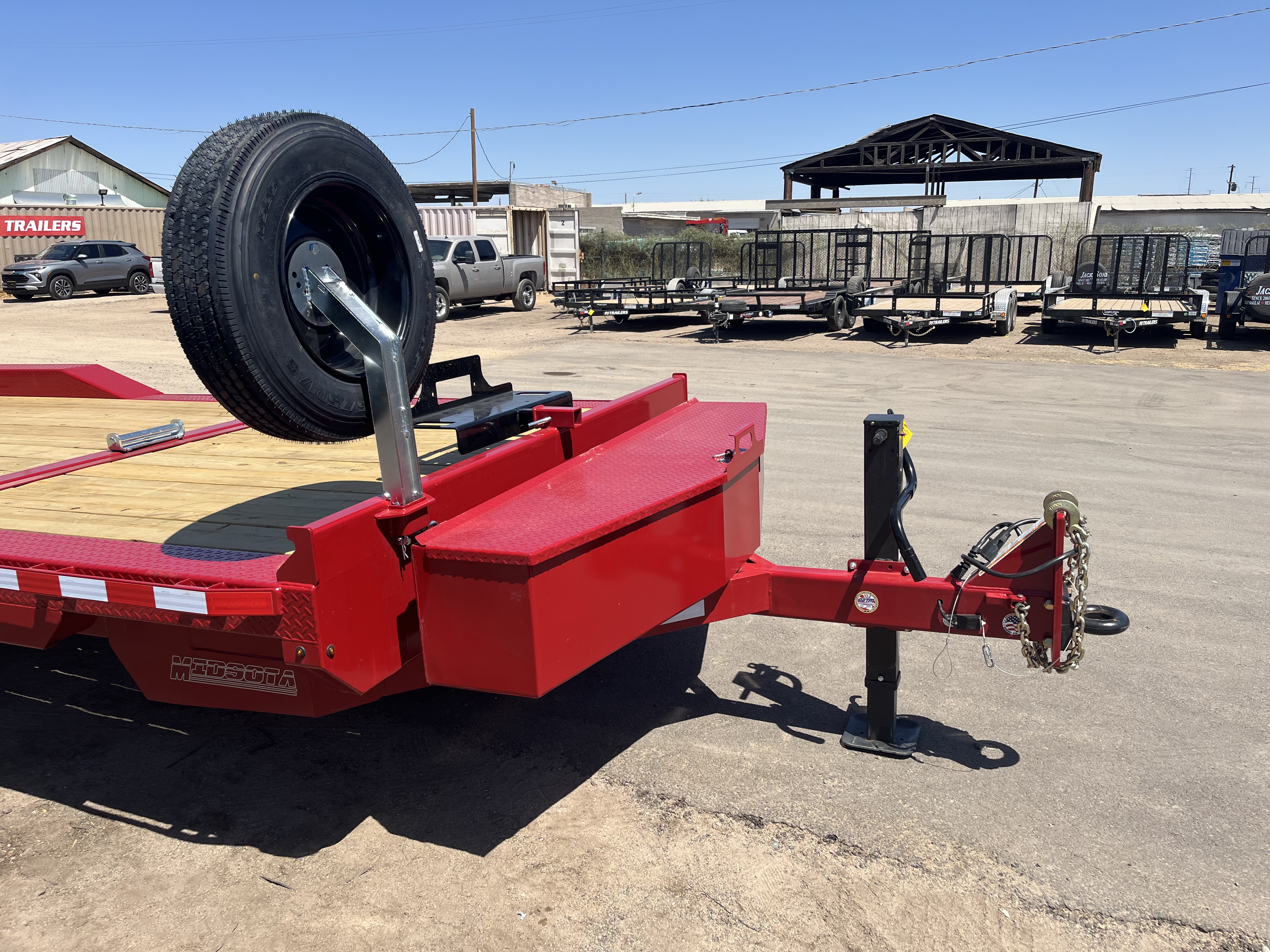 Midsota 24x8.5 (18'+6') Tilt Bed Wide Body, Drive Over Fender, 17,600 GVWR, 80" Steel Toolbox - Stock #MI009 - Image 2 of 10