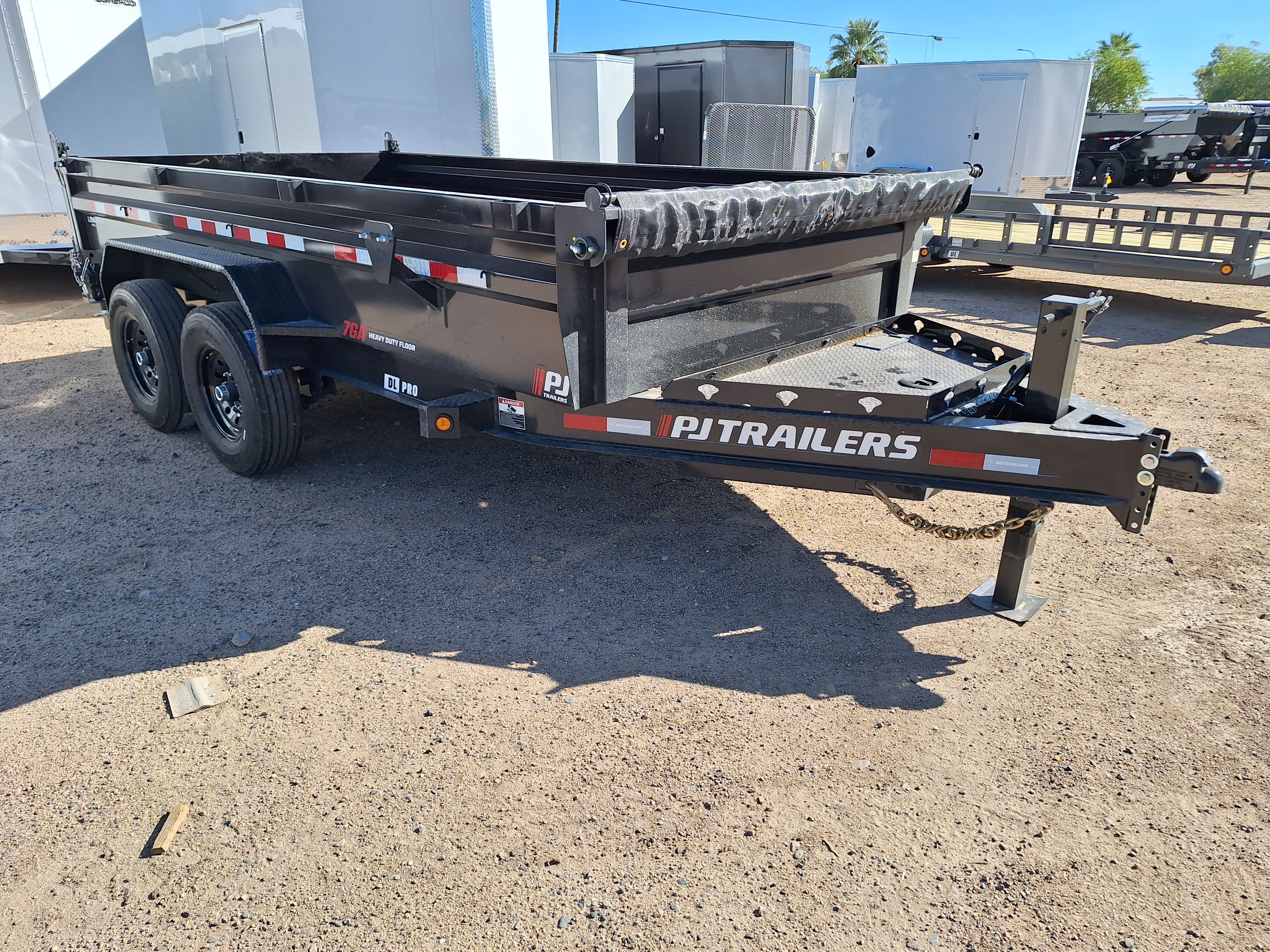 P.J. Trailers 16x83 Tandem Axle, 14K GVWR, Low Pro Dump, 24" Sides, 14Ply Tires - Stock #PJD1605 - Image 2 of 10