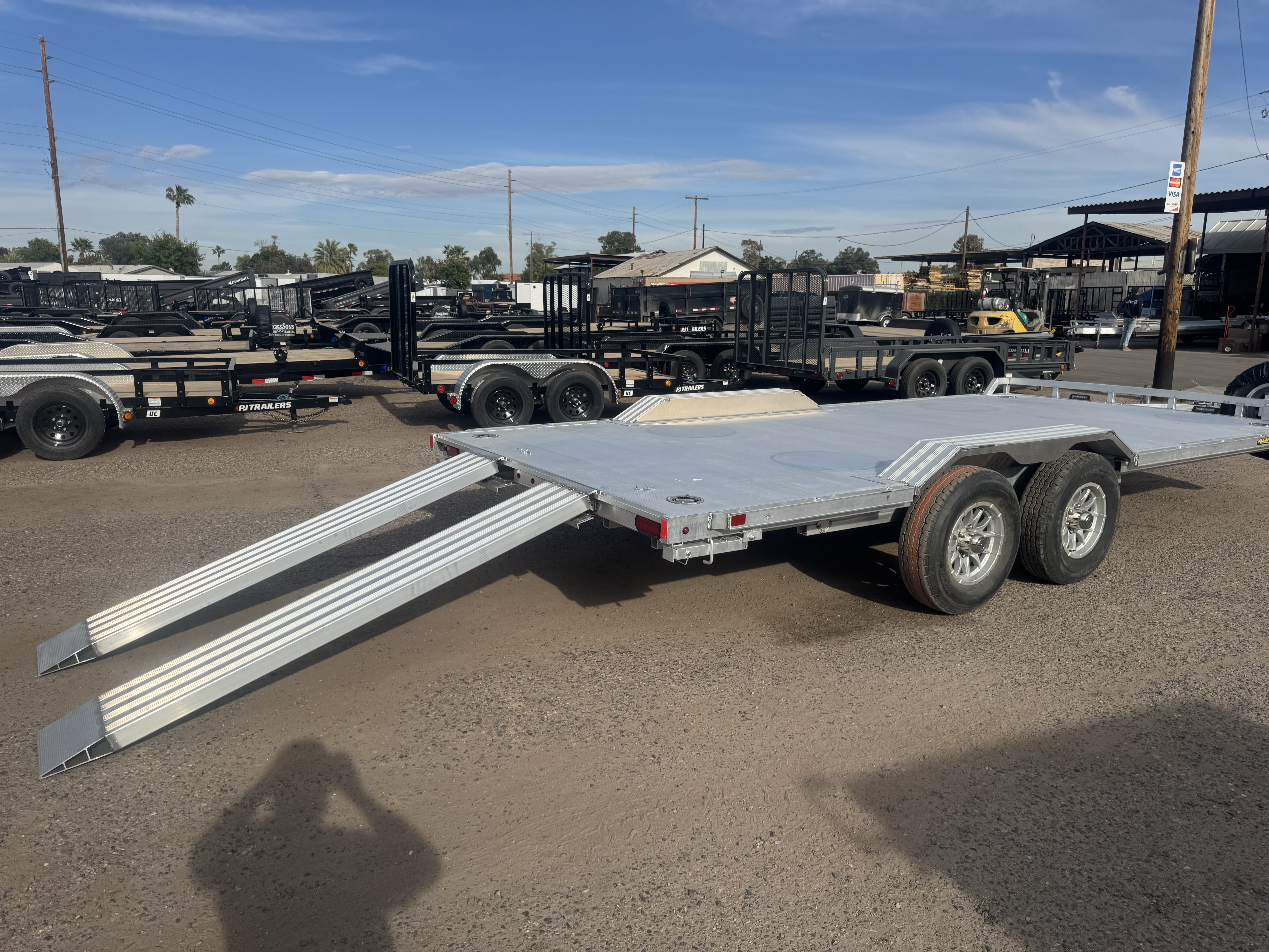 Aluma 18x102 All Aluminum Wide Body, 10K GVWR, Heavy Tandem Axle, Electric Brake, Drive-Over-Fenders, Ramps, RTD (WB18H-TA-EL-DOF-R-RR-RTD) - Stock #ALU363 - Image 2 of 16