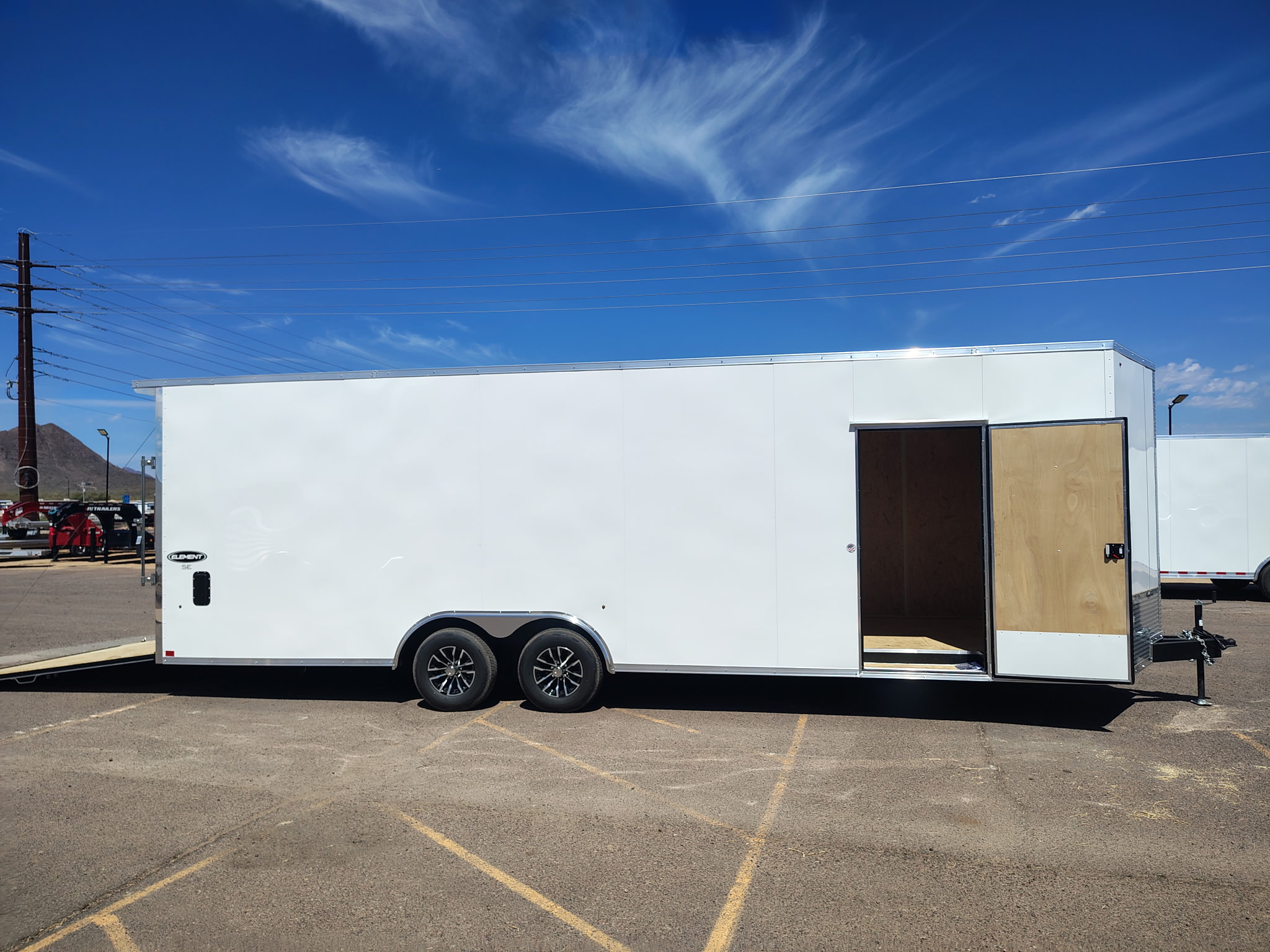 Compass 26x8.5 Element SE Flat Top Sloped V-Nose Car Hauler 10K GVWR,  6" Additional Height, Ramp Door - Stock #CMP2868 - Image 6 of 7
