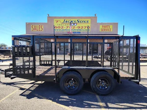 Sun Country Trailers 12X83 Landscape Deluxe, 4' Expanded Sides, 4' Ramp Gate, Tool Holders