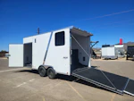 Pace American 16x8.5 Journey SE Flat Top Sloped V-Nose Car Hauler, 7K GVWR, Slider Window, AC/Heat, Jacknife Sofa, Insulated Walls/Ceiling, Drive Over Wheel Boxes, Rubber Flooring, Power Awning Stock #CMP2880 - Thumbnail 5