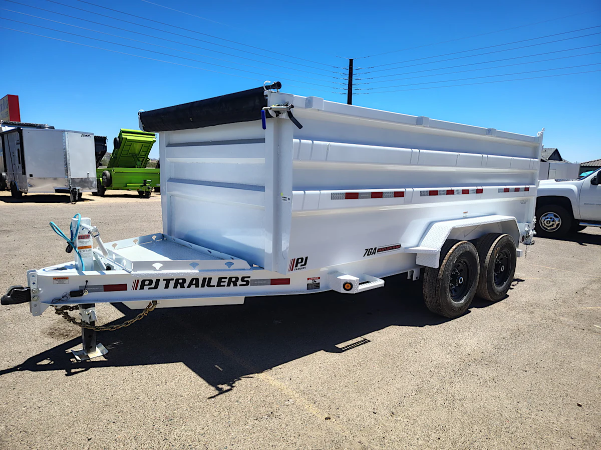 PJ Trailers PJ Trailers 14'x83" Scissor Low-Pro High Side Dump Trailer w/ 48" Sides (DM) - Stock #PJD1710 - Image 1 of 13 PJ Trailers PJ Trailers 14'x83" Scissor Low-Pro High Side Dump Trailer w/ 48" Sides (DM) - Stock #PJD1710 - Image 1 of 13