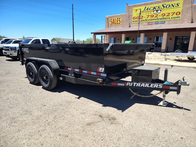 PJ Trailers 14'x83" Scissor 14K Dump Trailer w/ 24" Sides (D7)