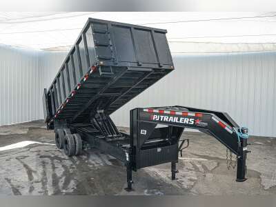 P.J. Trailers 20x102 Tandem Axle, 25,900K GVWR, Goosneck Dump w/Duals, 48" Sides - Stock #PJD1587 - Image 1 of 5