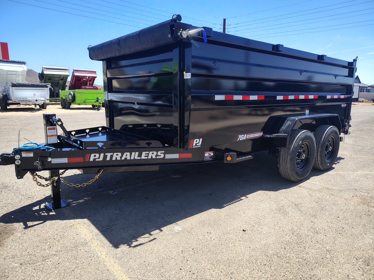 P.J. Trailers 12x83 Tandem Axle, 15,400 GVWR, Low Pro Dump, 48" Sides, 14 Ply Tires - Stock #PJD1700 - Image 2 of 10