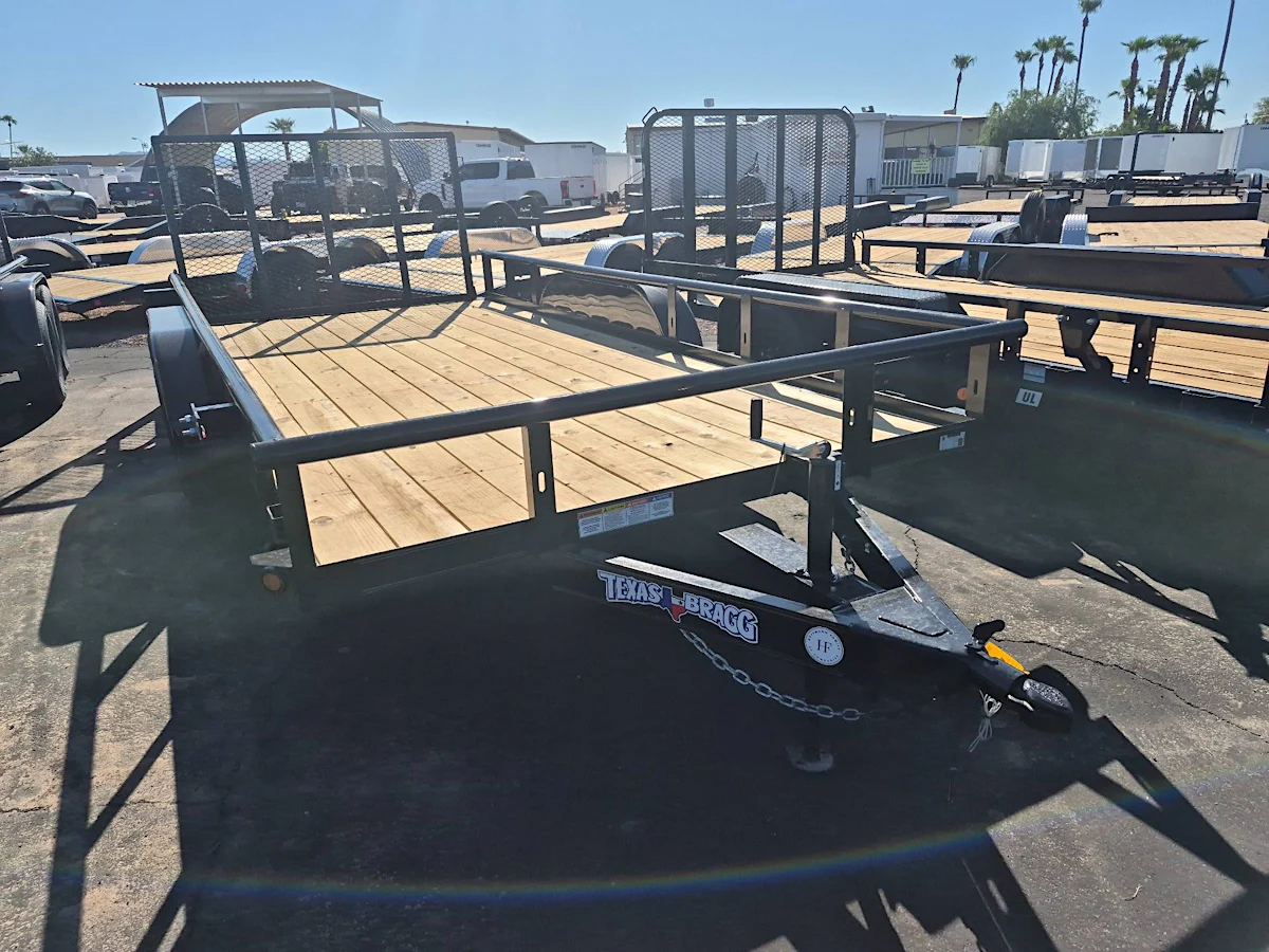 Texas Bragg 16x83 Utility Tandem Axle, 7K GVWR - Stock #TXB040 - Image 1 of 4 Texas Bragg 16x83 Utility Tandem Axle, 7K GVWR - Stock #TXB040 - Image 1 of 4