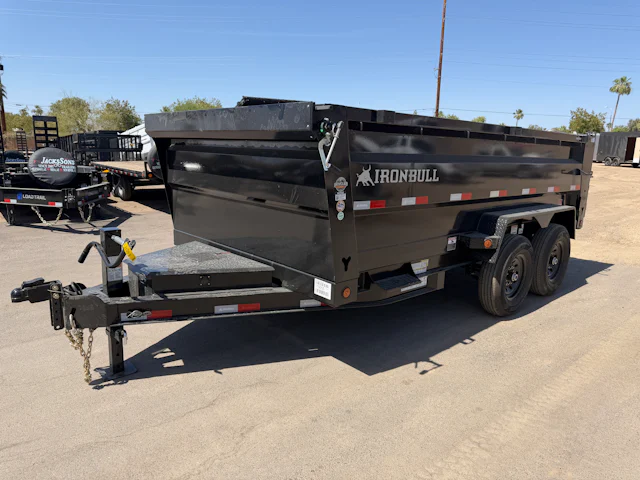 Iron Bull 14'x83" Scissor Dual I-Beam Bumper Pull Dump Trailer w/ 36" Sides (DTB)