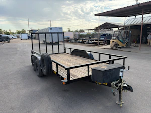 Big Tex 14'x77" Tandem Axle Pipe Top Utility Trailer w/ 4' Rear Ramp Gate (60PI)