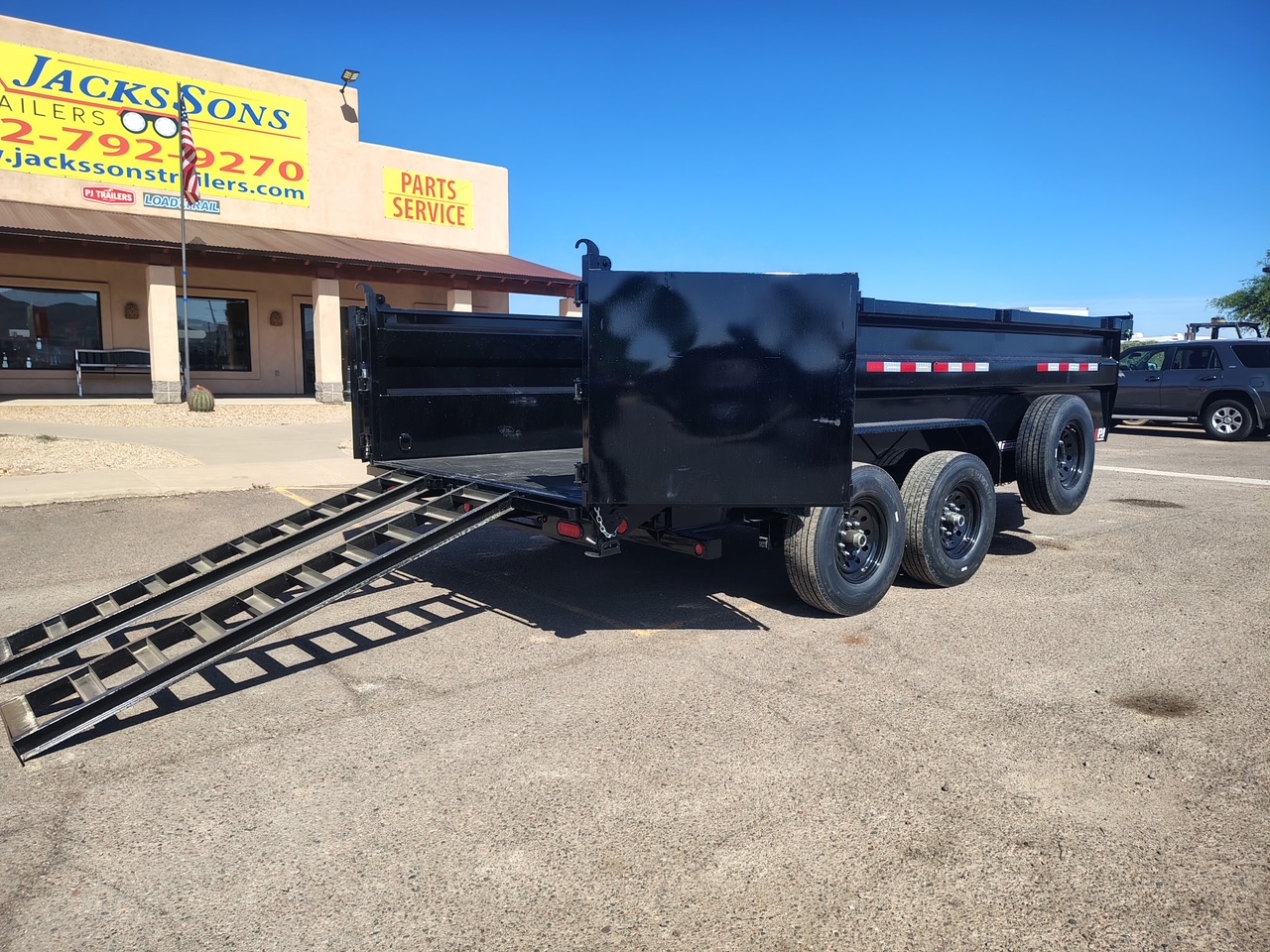P.J. Trailers 16x83 Tandem Axle, 15,400 GVWR, Low Pro Dump, 36" Sides, 14 Ply Tires - Stock #PJD1697 - Image 4 of 11