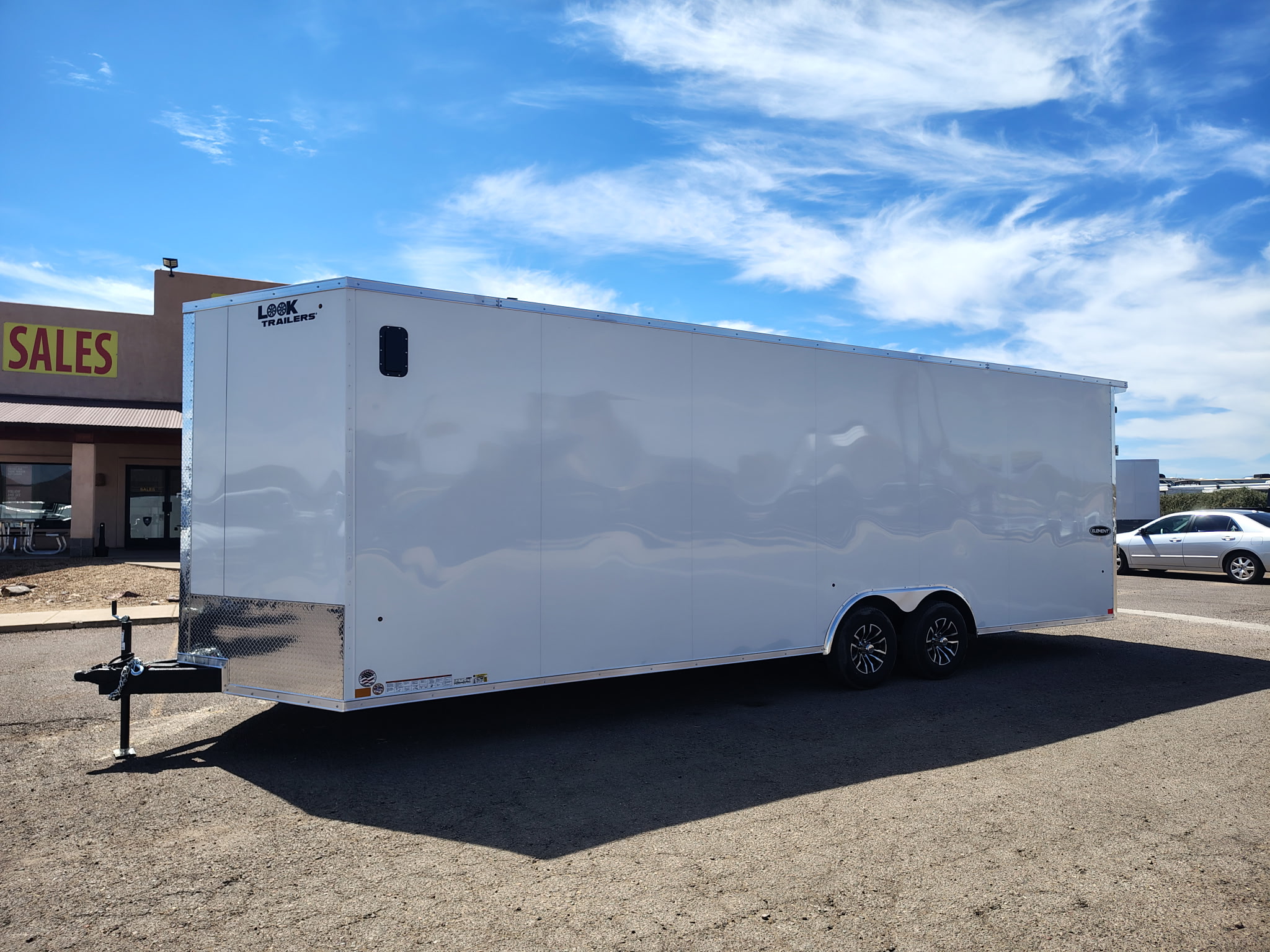 Compass 26x8.5 Element SE Flat Top Sloped V-Nose Car Hauler 10K GVWR,  6" Additional Height, Ramp Door - Stock #CMP2868 - Image 5 of 7