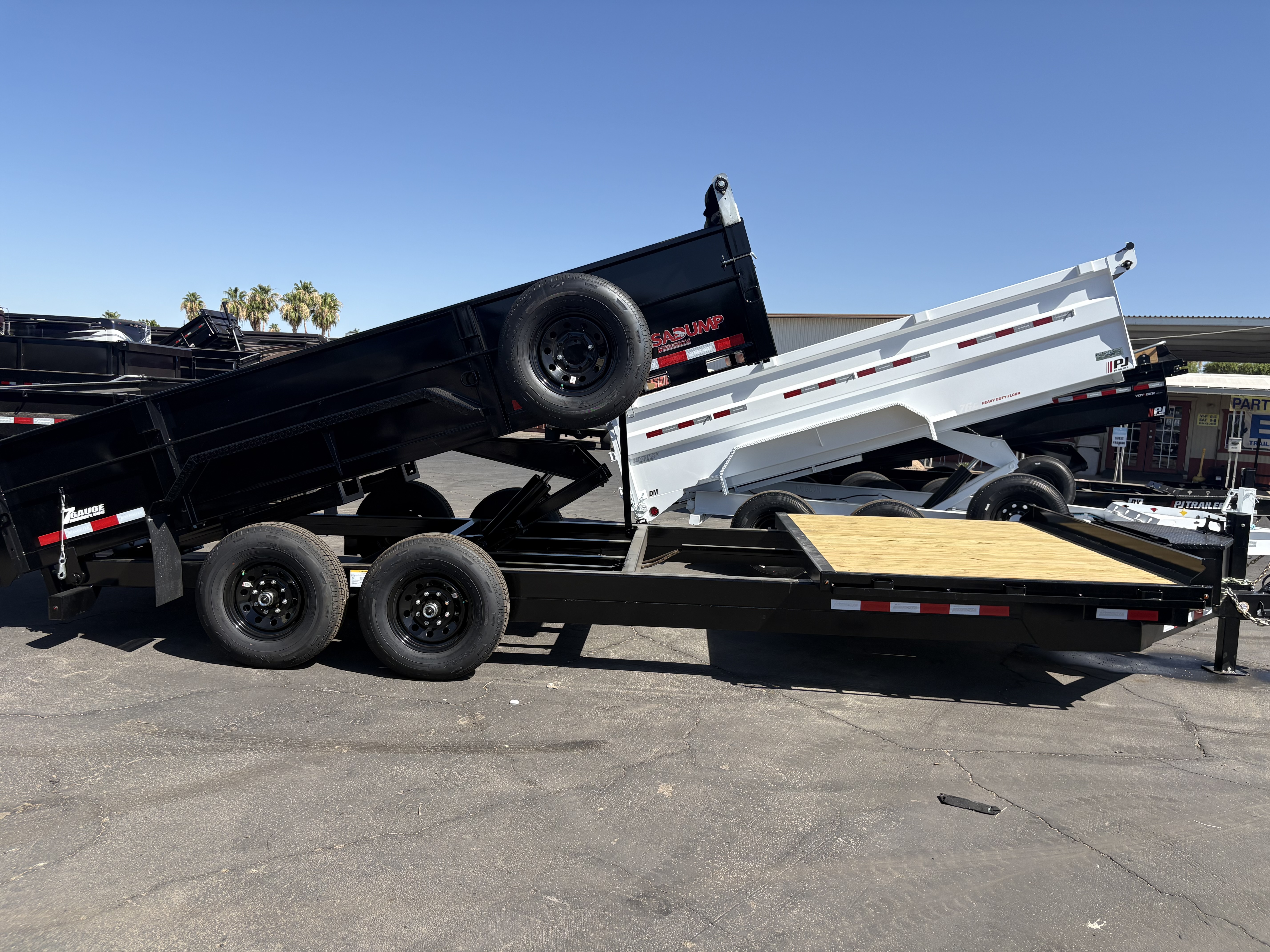 Midsota 20x7 (14'+6') Flat Front Rear Dump, 15,400 GVWR, 40" Steel Toolbox - Stock #MID003 - Image 4 of 6