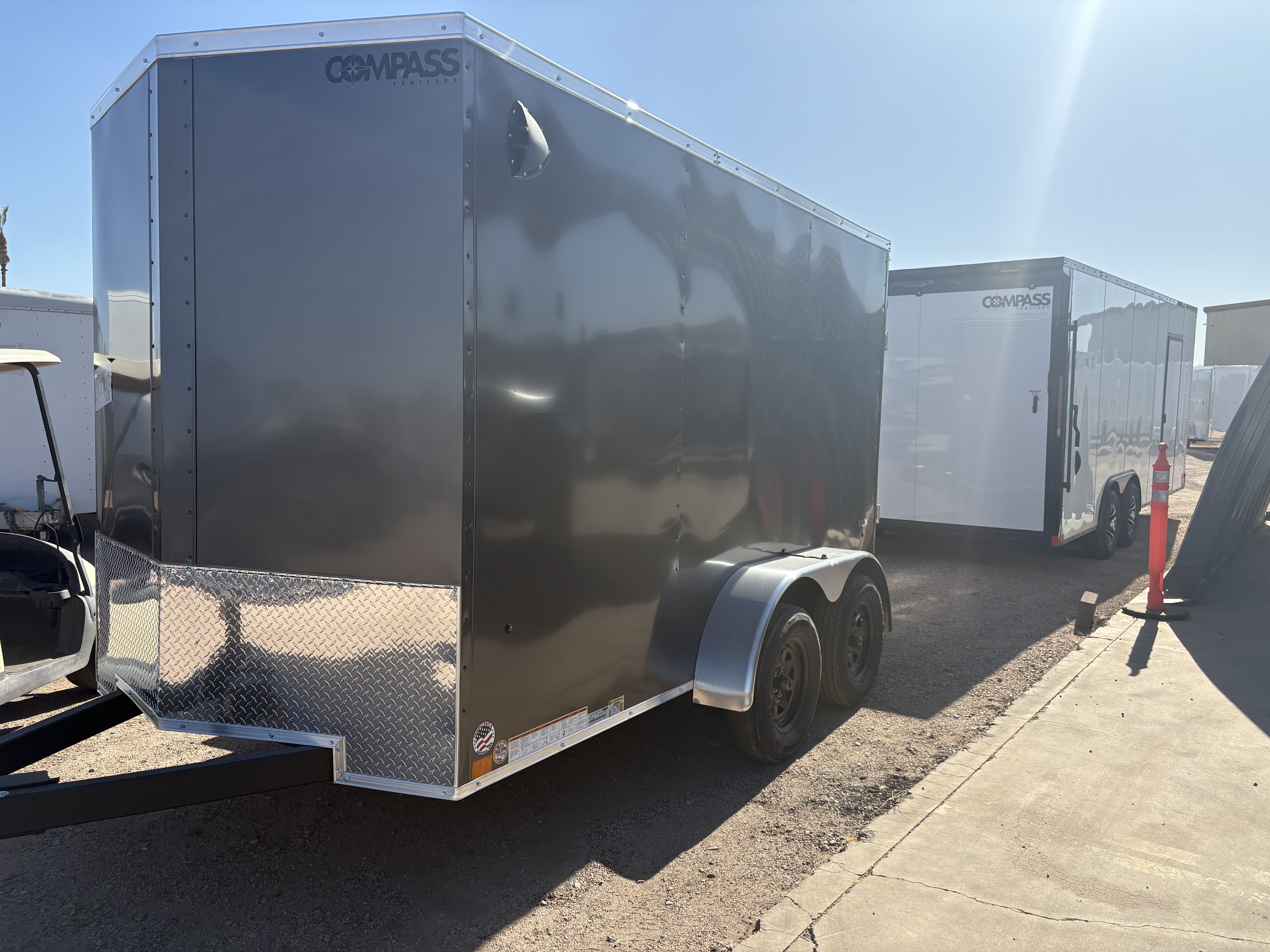 Compass 12x6 Indigo DLX, Flat Top V-Nose, 7K GVWR, Ramp Door - Stock #CMP2885 - Image 2 of 6