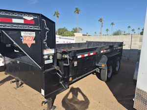 PJ Trailers 14'x83" Scissor Low-Pro Dump Trailer w/ 24" Sides (DL)