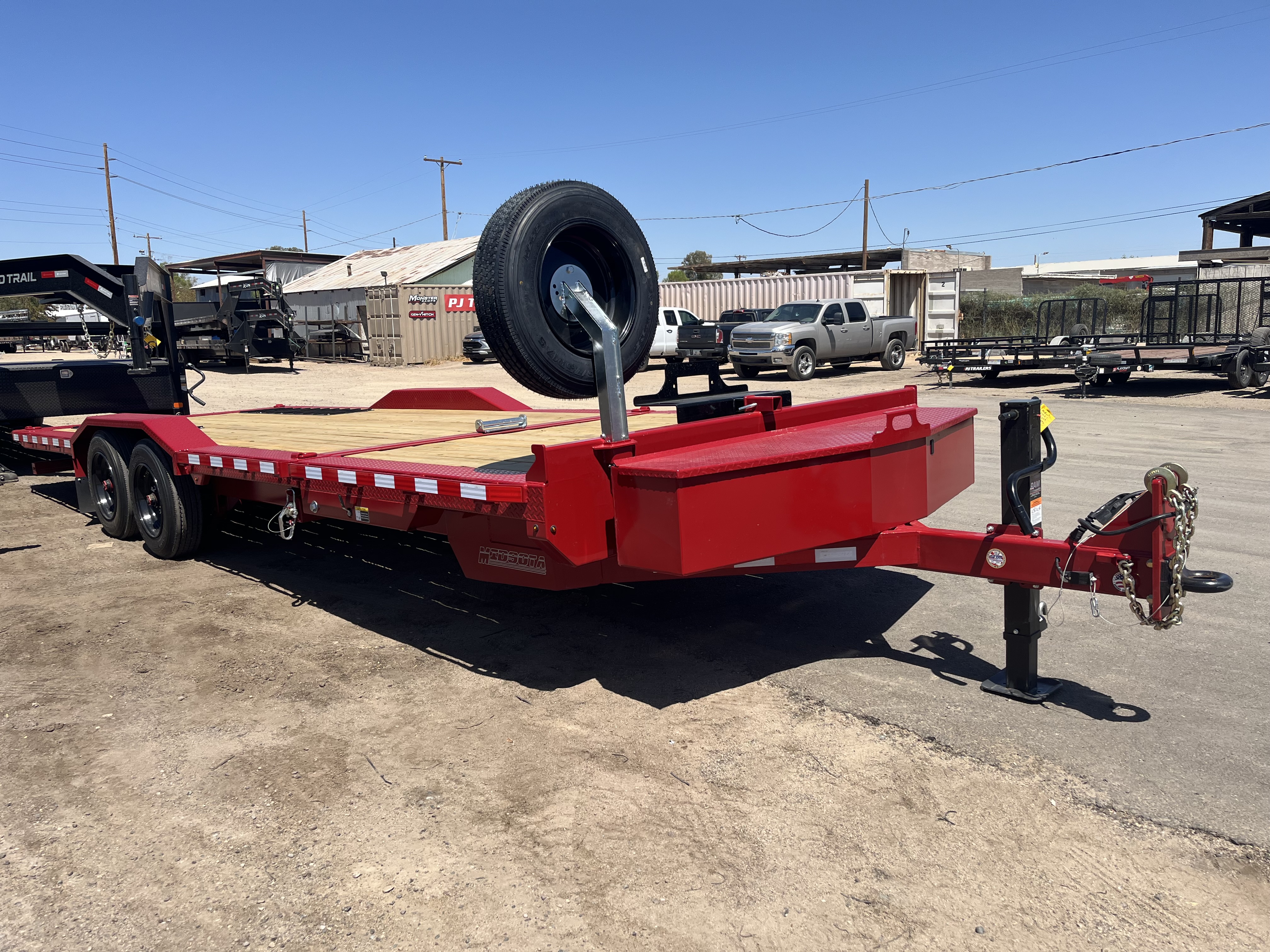 Midsota 24x8.5 (18'+6') Tilt Bed Wide Body, Drive Over Fender, 17,600 GVWR, 80" Steel Toolbox - Stock #MI009 - Image 1 of 10