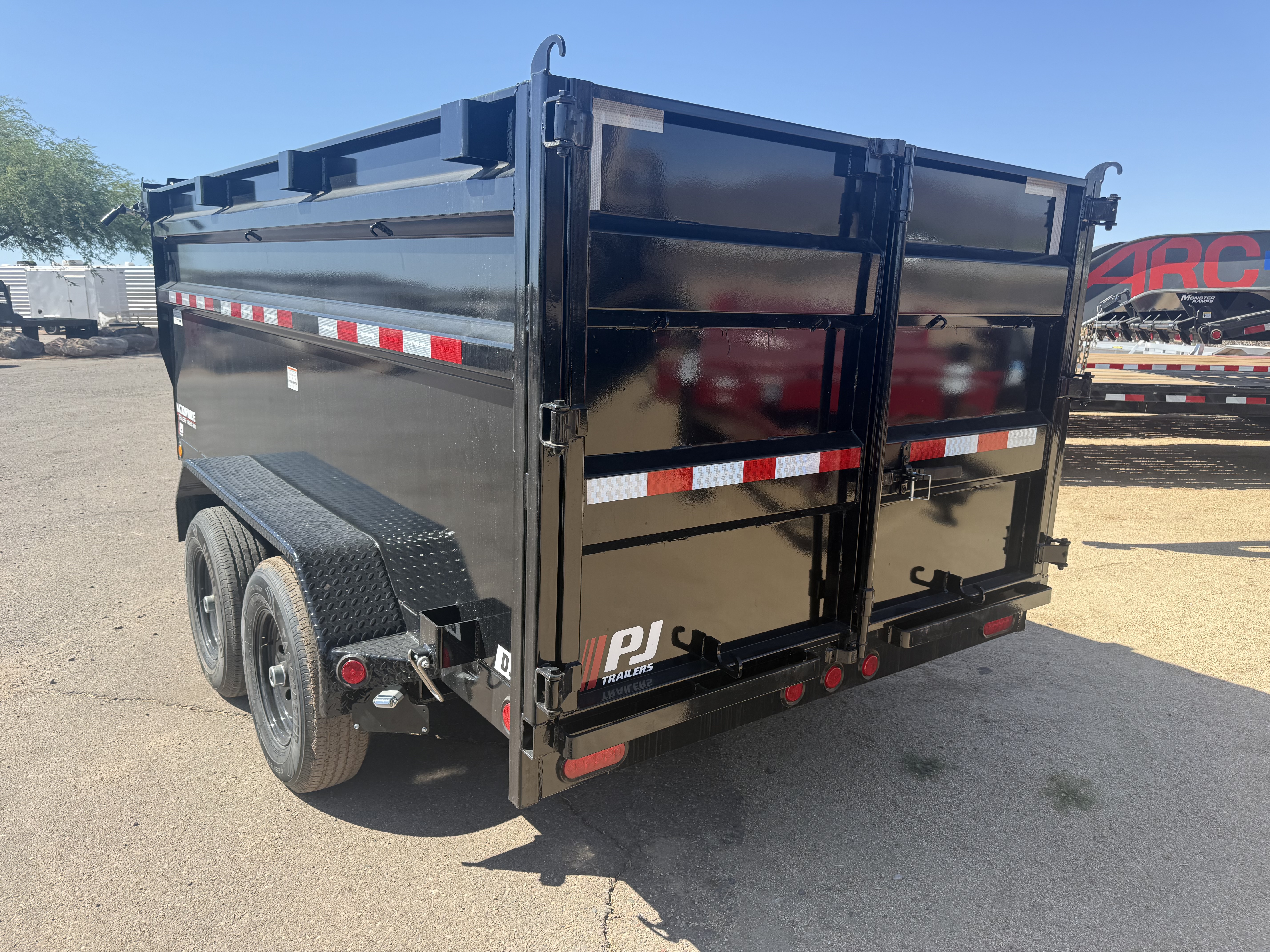 PJ Trailers 12'x72" Single Ram Dump Trailer w/ 48" Sides (D3)
