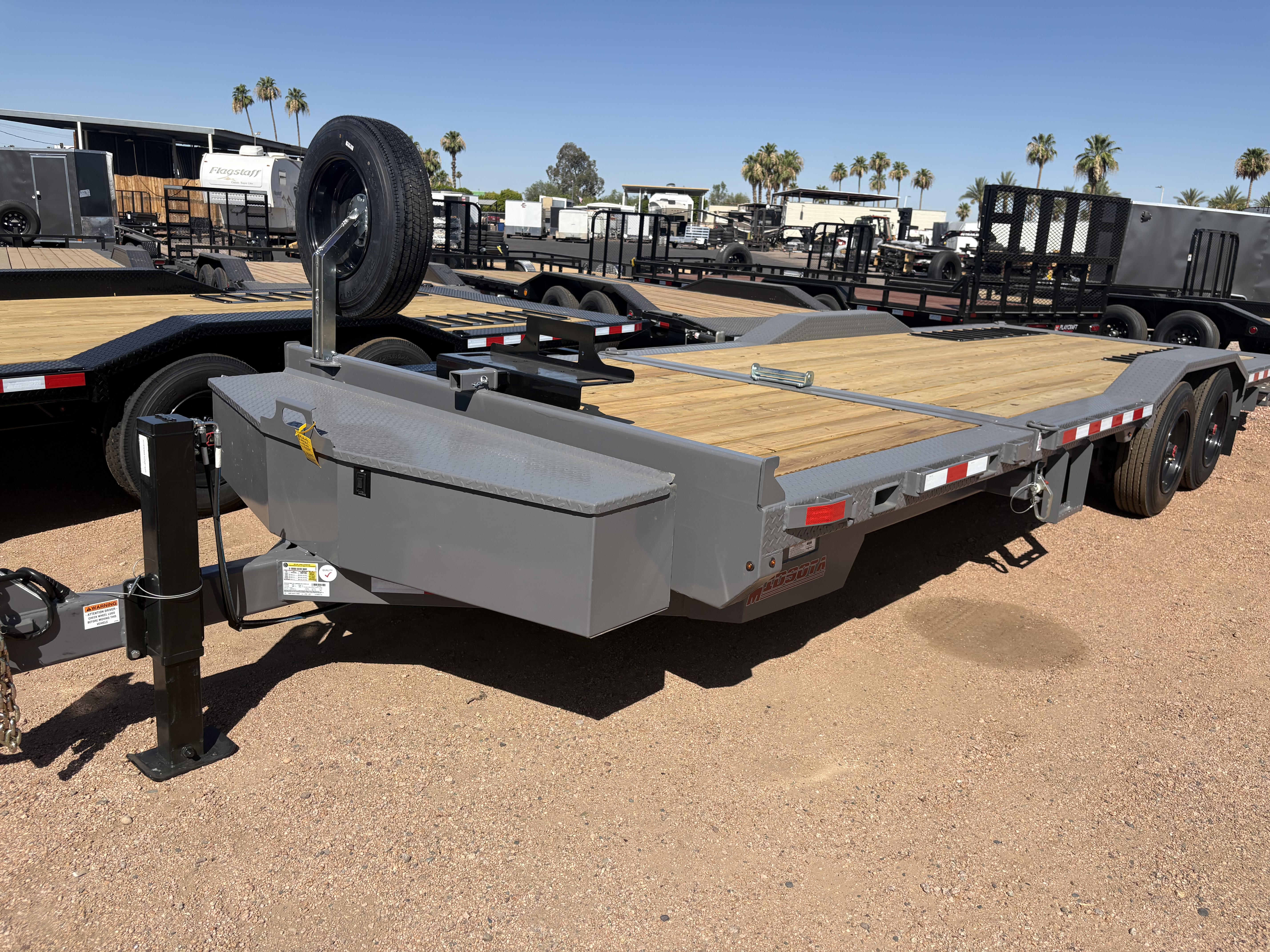 Midsota 24x8.5 (18'+6') Tilt Bed Wide Body, Drive Over Fender, 17,600 GVWR, 80" Steel Toolbox - Stock #MI010 - Image 2 of 6