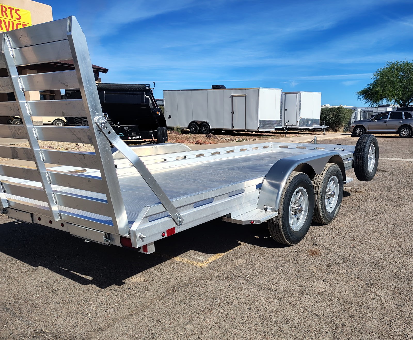 Aluma 16x80 All Aluminum, 8.5K GVWR, Tandem Axle, Electric Brake, Ramps, W/ Tailgate, RTD (8016TA-EL-R-TG-RTD) - Stock #ALU373 - Image 8 of 8